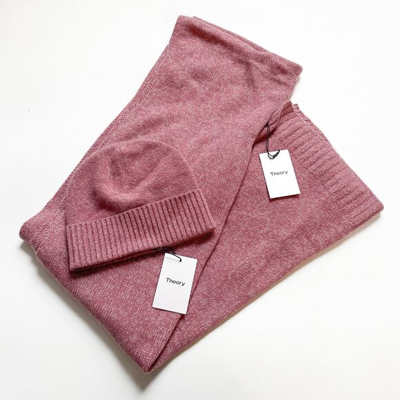 Theory Cashmere Hat and Scarf Set Mauve NEW NWT - Picture 1 of 10